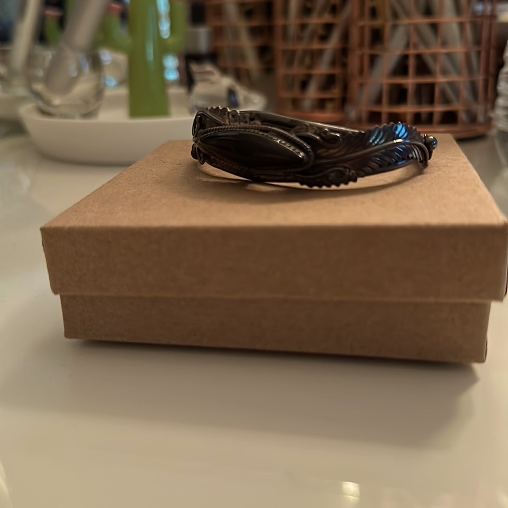 One of  kind Navajo black onyx bracelet